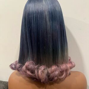 Chic Ombre Blue and Pink Wig